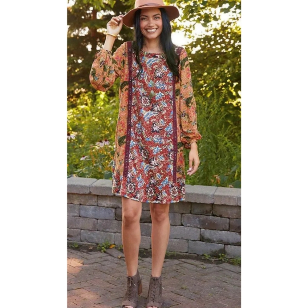 Matilda Jane Boho Lovely Menagerie Floral Lace Trimmed Prairie Dress - Picture 1 of 12